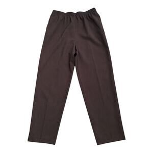 ALIA Womens Size 12 Brown Elastic Waist High Rise Pull On Pants 28" Inseam